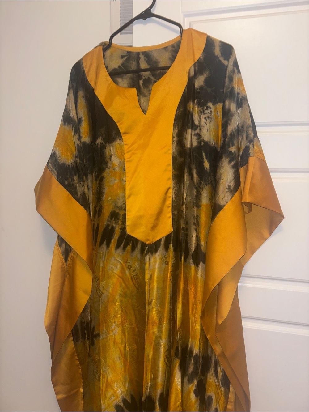 Luxury Adire Tye dye print silky Boubou Moumou maxi Dress one size